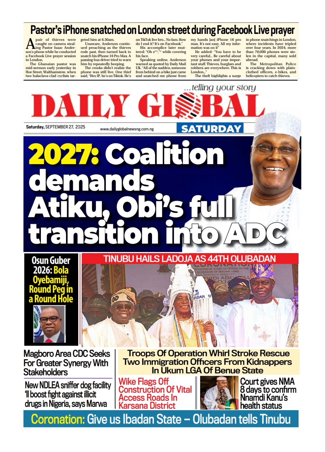 Daily Global Saturday, SEPTEMBER 27, 2025 - Daily Global News